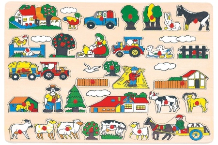 Didelė medinė dėlionė Ūkis, 3+