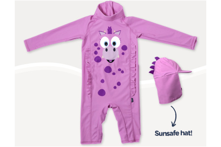 Maudymosi kostiumas, Rožinis Drakonas 18-24 mėn.