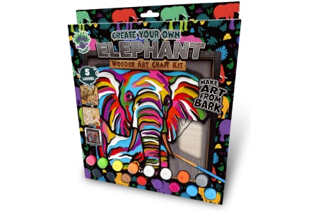 Splat Planet medinis 3D spalvinimo paveikslas, Dramblys