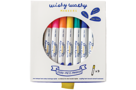 Jaq Jaq Bird nusivalantys Wishy Washy markeriai, 9 vnt.