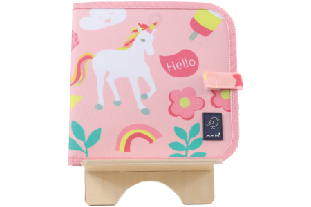 Jaq Jaq Bird piešimo knyga su netepančiomis kreidelėmis, Vienaragis