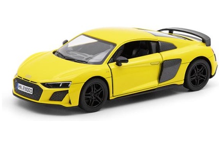 KiNSMART automobilis, 2020 Audi R8 Coupé, geltonas