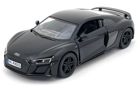 KiNSMART automobilis, 2020 Audi R8 Coupé, juodas