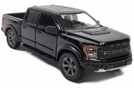 KiNSMART automobilis, 2022 Ford F-150 Raptor, juodas