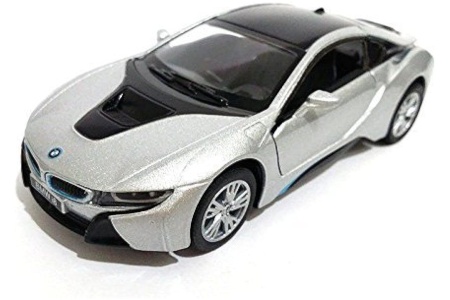 KiNSMART automobilis, BMW i8, sidabrinis