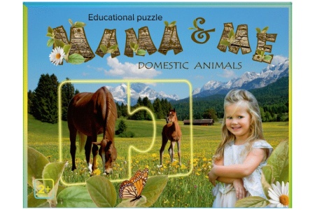 Lavinamoji dėlionė Mama ir aš, Naminiai gyvūnai, angl., 2+