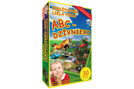 Lavinanti dėlionė ABĖCĖLĖ gyvūnai LATVIŲ KALBA, 2+