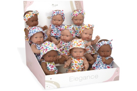 Lėlytės su rūbeliais žuvyčių raštais, 26 cm