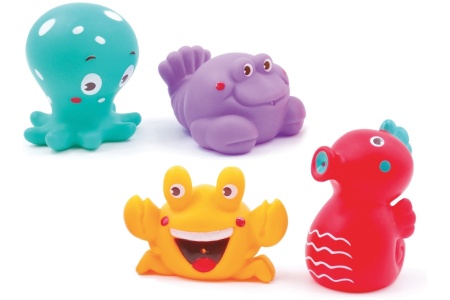 LUDI maudymosi žaislų komplektas, Jūros gyvūnai, 4 vnt.