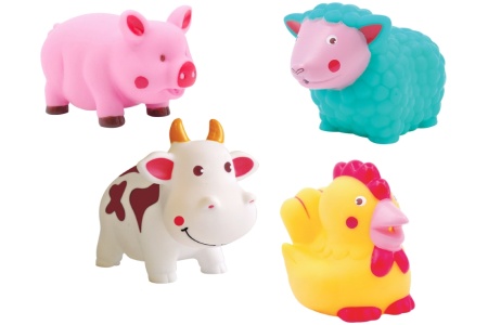 LUDI maudymosi žaislų komplektas, Ūkio gyvūnai, 4 vnt.