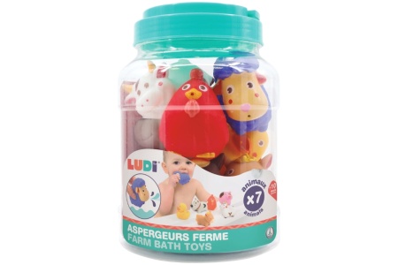 LUDI maudymosi žaislų komplektas, Ūkio gyvūnai, 7 vnt.