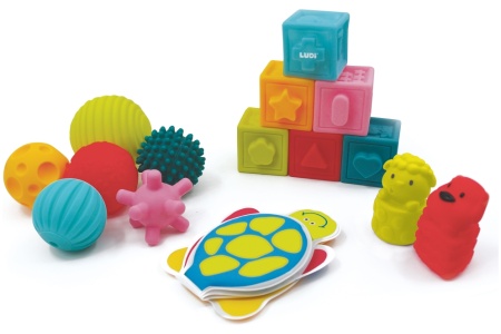 LUDI sensorinis žaidimo rinkinys, kubai/kamuoliukai