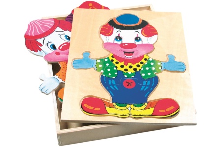 Medinė dėlionė Aprenk linksmąjį klouną Fredą, 3+