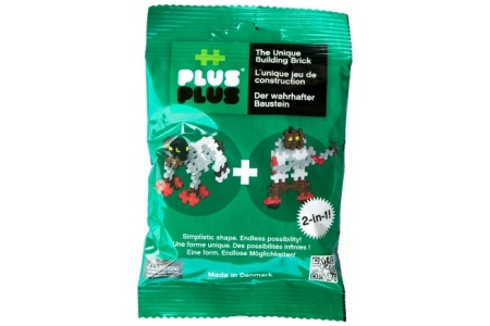 Plus Plus konstruktorius Mini bazinės - žalia kišenpinigių pakuotė 2in1