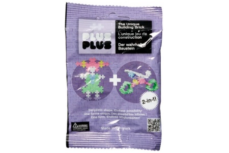Plus Plus konstruktorius Mini pastelinės - violetinė kišenpinigių pakuotė 2in1