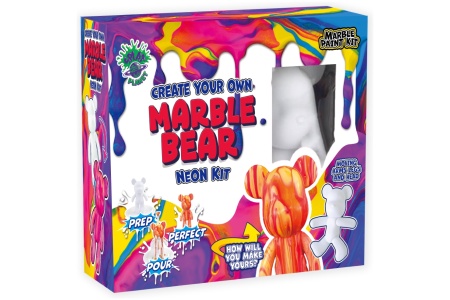 Splat Planet kūrybinis rinkinys Marble Bear, neonas