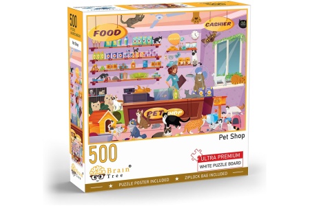 Brain Tree dėlionė, Gyvūnų parduotuvėlė, 500 det.
