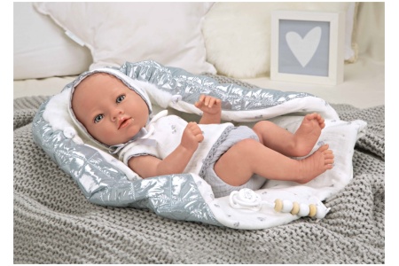 Reborn lėlytė su blizgiu pleduku, berniukas, 38 cm