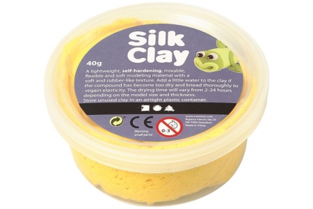 Šilkinis modelinas - geltona spalva, 40 g