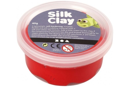 Šilkinis modelinas - raudona spalva, 40 g