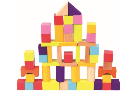 Spalvotos medinės kaladėlės, 12 mėn+