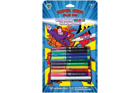 Splat Planet magiška spalvinimo knygelė SUPER HEROJAI