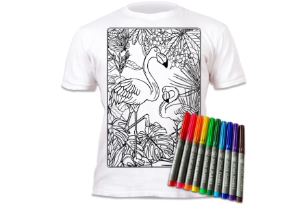 Splat Planet marškinėliai su flomasteriais Flamingai