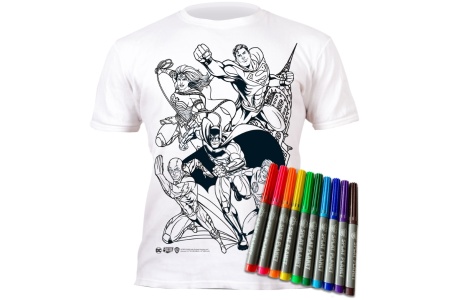 Splat Planet marškinėliai su flomasteriais Justice League