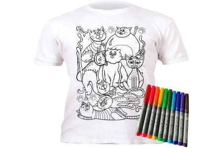 Splat Planet marškinėliai su flomasteriais Katinėliai