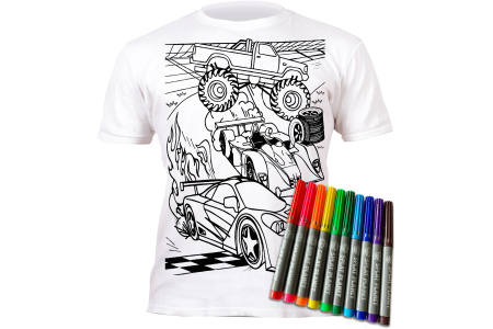 Splat Planet marškinėliai su flomasteriais, Mašinos