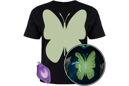 Splat Planet šviečiantys tamsoje marškinėliai, Drugelis