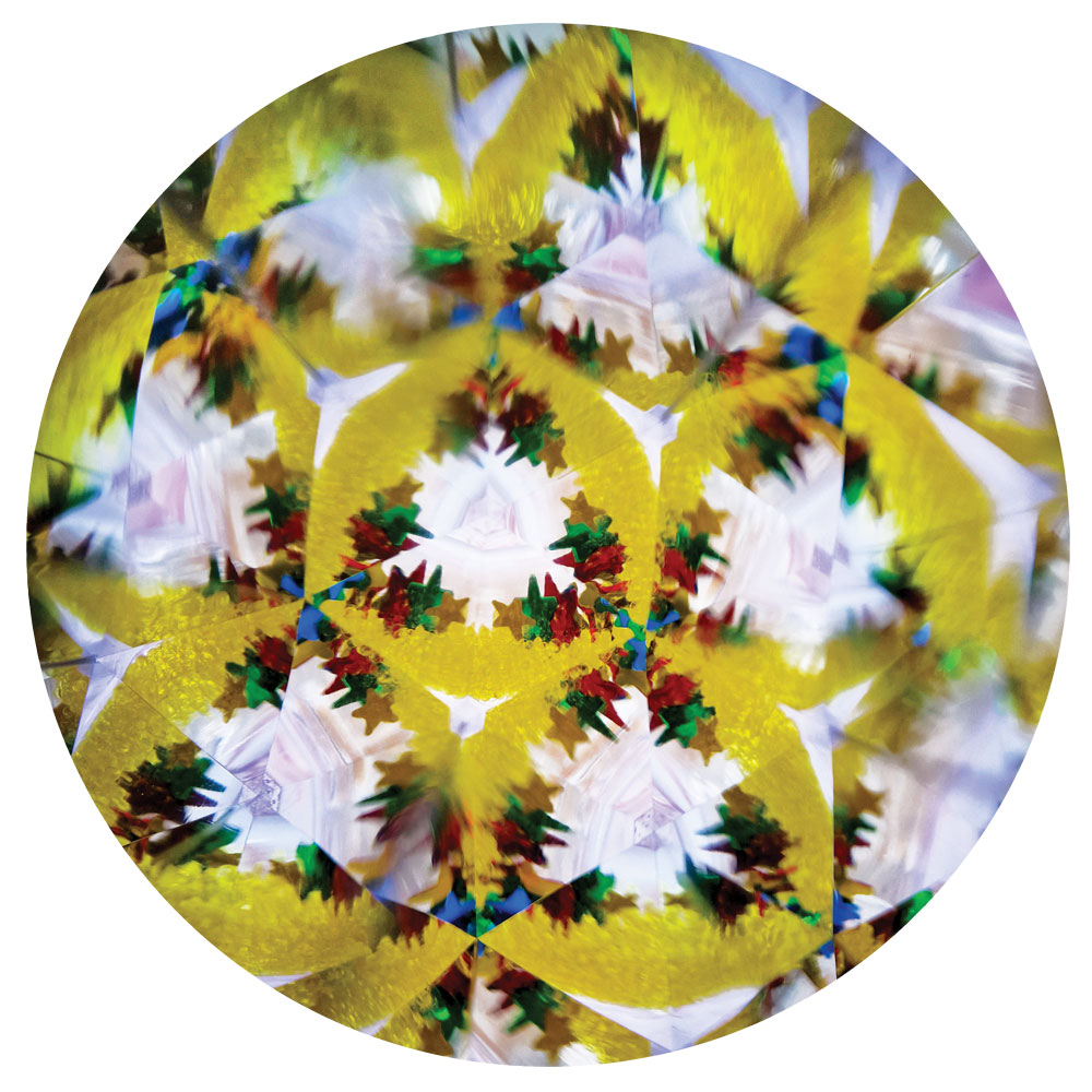 Svoora kaleidoskopas su tūbele, Geltoni raštai, 10 cm - Image 5