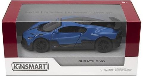KiNSMART automobilis, Bugatti Divo, mėlynas - Image 3