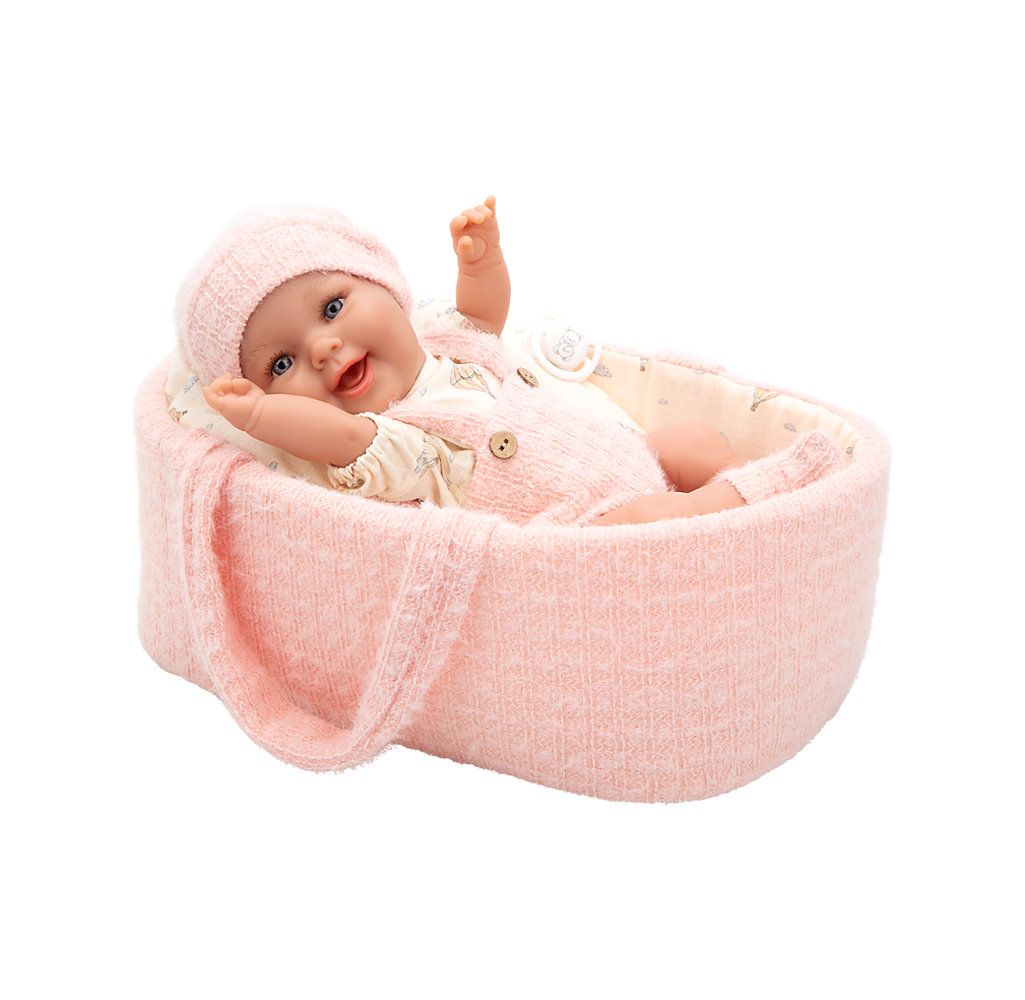 Arias kūdikėlis lėlė rožinėje nešyklėje, mergaitė, 33 cm - Image 2