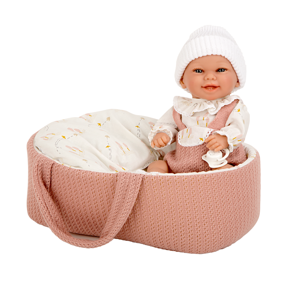 Arias kūdikėlis rausvoje nešyklėje, mergaitė, 33 cm - Image 2