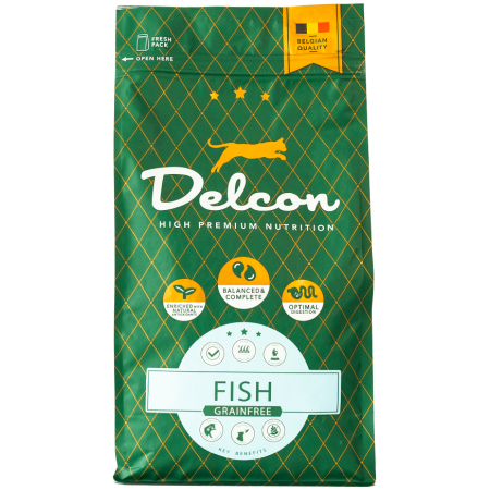 delconfish-frontal_1742208086 Visavertis begrūdis pašaras suaugusioms katėms su žuvimi / 1,75 kg
