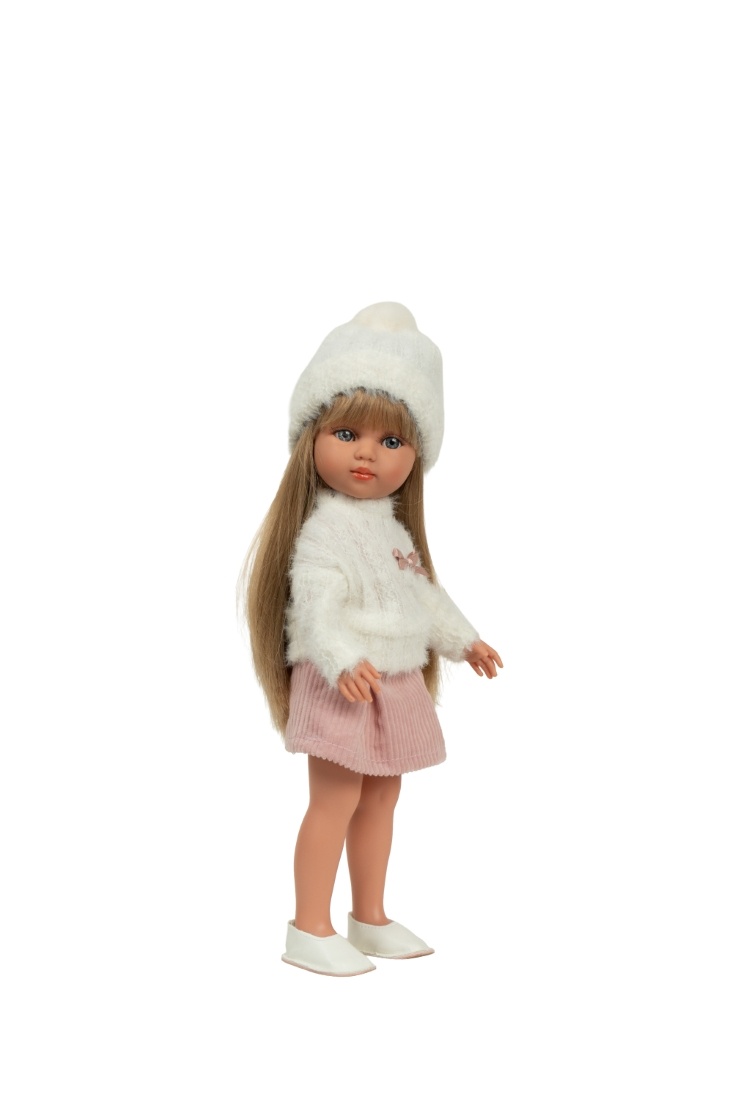 Arias lėlė mergaitė Carlota pūkuotu megztiniu, 36 cm - Image 2