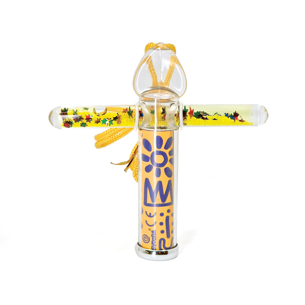 Svoora kaleidoskopas su tūbele, Geltoni raštai, 10 cm