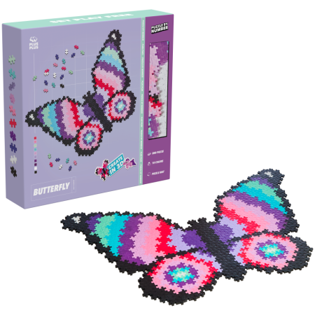 3915butterflypuzzle-by-numberboxfrontproductpng_1773327438 Plus Plus dėlionė pagal skaičius DRUGELIS, 800 det.