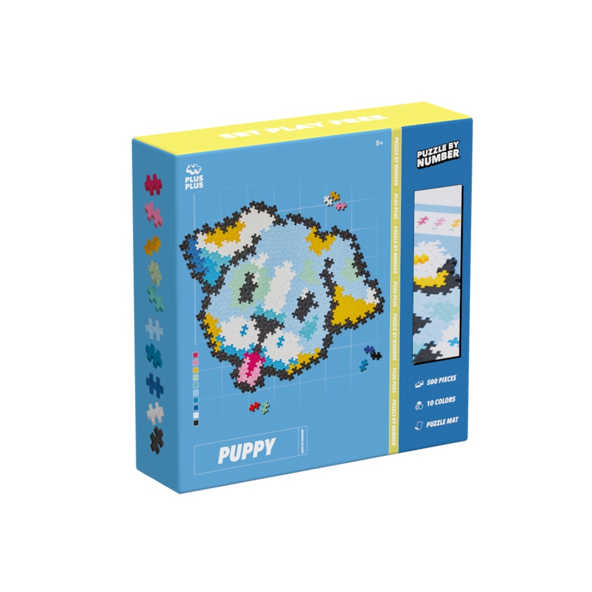 3961-pbn-puppybox-front_1739787025 Plus Plus dėlionė pagal skaičius, ŠUNIUKAS, 500 det.