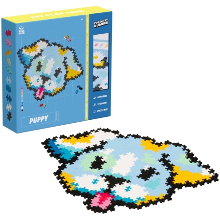 3961puzzlebynumber500pcpuppy1_1739787023 Plus Plus dėlionė pagal skaičius, ŠUNIUKAS, 500 det.