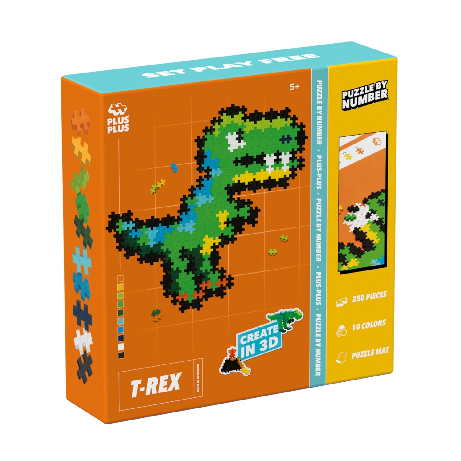 4334-pp-pbnt-rex250pcsboxfront_1752655006 Plus Plus dėlionė pagal skaičius, T-REX, 250 det.