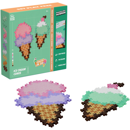 4346-pp-pbn-ice-cream-conesbox-mfrontcontent_1770116924 Plus Plus dėlionė pagal skaičius, Ledai 250 det.