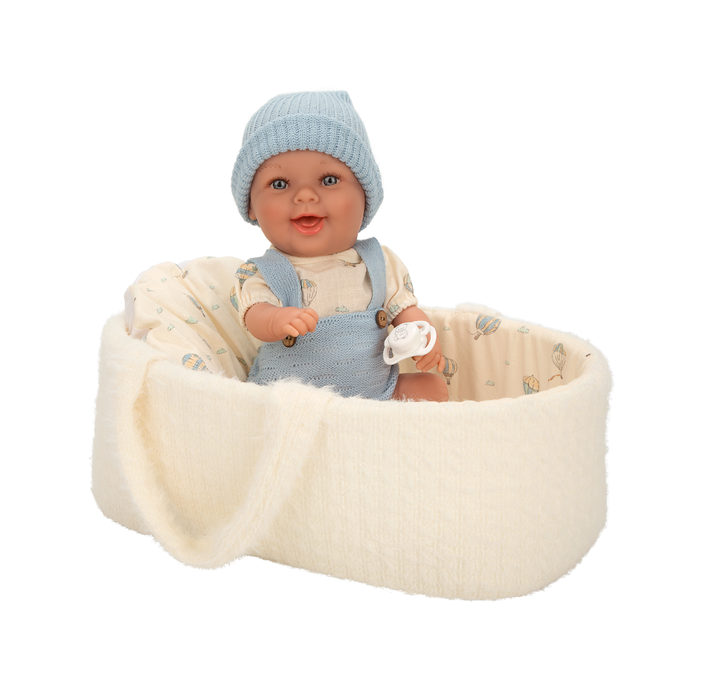 Arias kūdikėlis lėlė baltoje nešyklėje, berniukas, 33 cm - Image 2