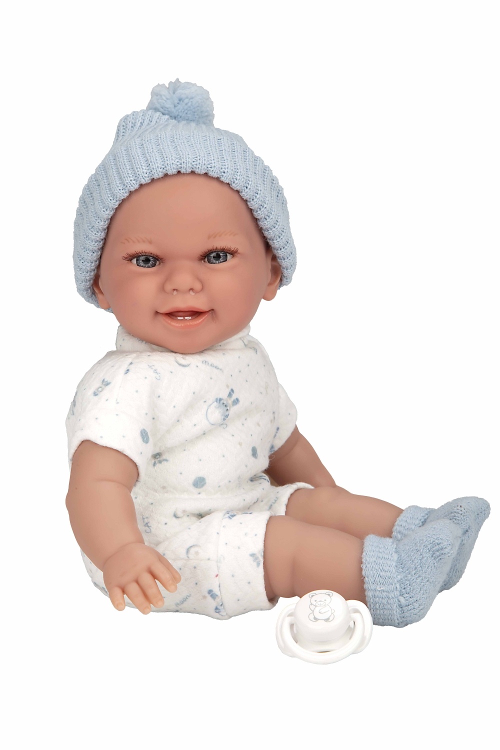 608652_1761740568 Arias kūdikėlis su garsu, su žydra kepuryte, 34 cm