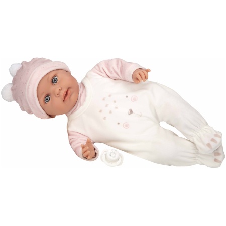 653861_1761740372 Arias kūdikėlis su garsu, rožiniais rūbeliais, 42 cm
