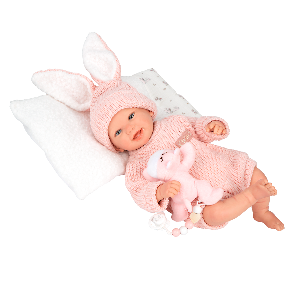 981963_1762249044 Arias Reborn lėlė kūdikėlis rožiniais rūbeliais, Lucia, 45 cm