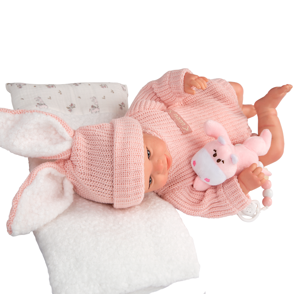 981964_1762249045 Arias Reborn lėlė kūdikėlis rožiniais rūbeliais, Lucia, 45 cm