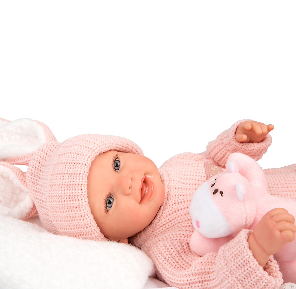 981965_1762249046 Arias Reborn lėlė kūdikėlis rožiniais rūbeliais, Lucia, 45 cm