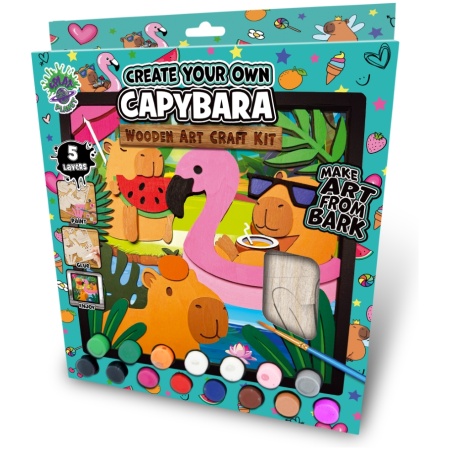 capybarawoodartimage2_1776687219 Splat Planet medinis 3D spalvinimo paveikslas, Kapibara